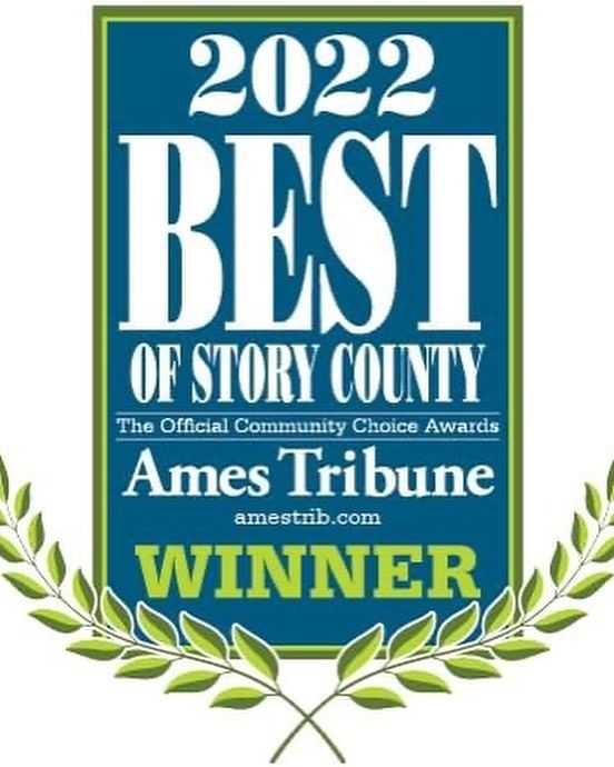 2022 Best of Story County winner, Ames Tribune official community choice award.